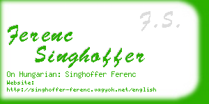 ferenc singhoffer business card